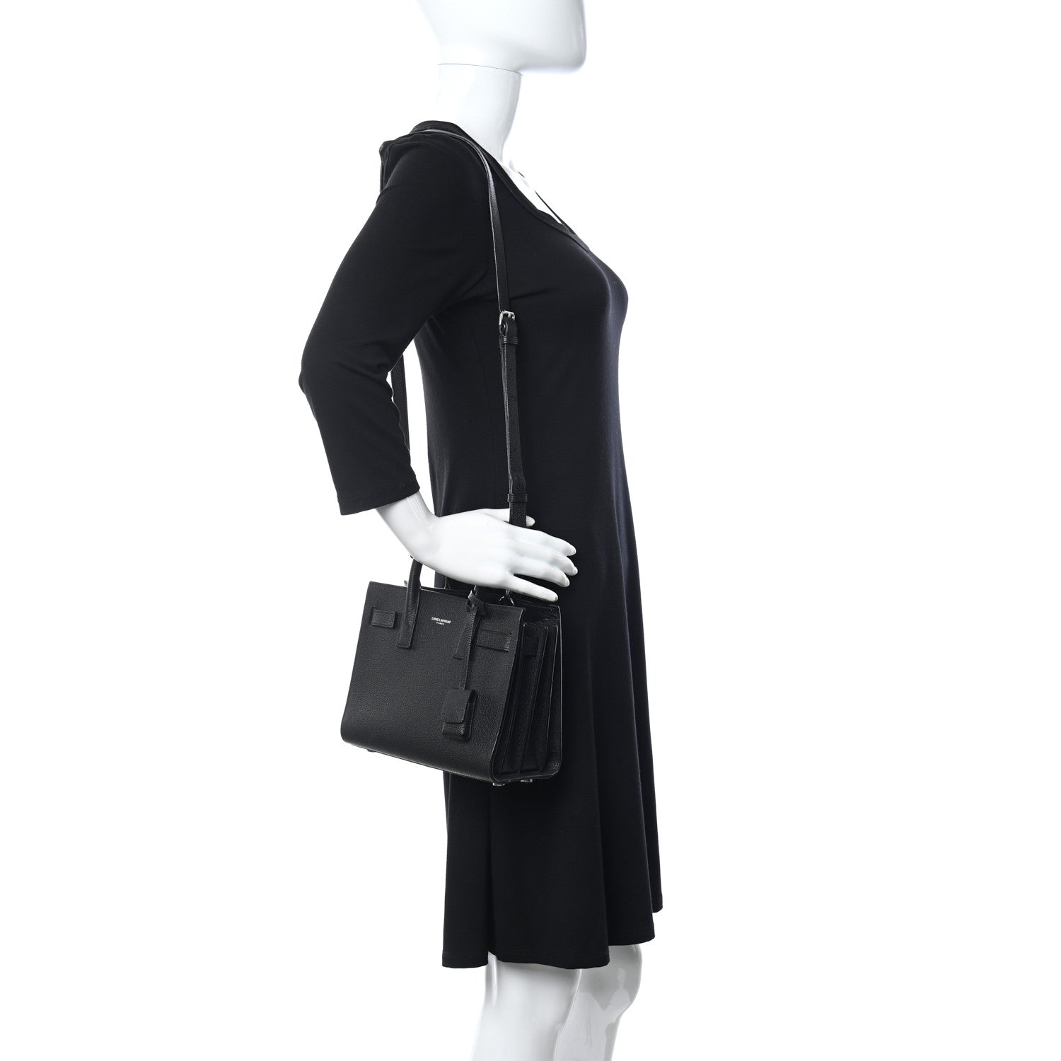 Saint Laurent Grained Calfskin Nano Sac De Jour Black 2 of 16