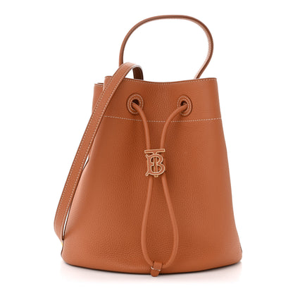 Burberry Grainy Calfskin Small TB Bucket Bag Russet Brown 1 of 11