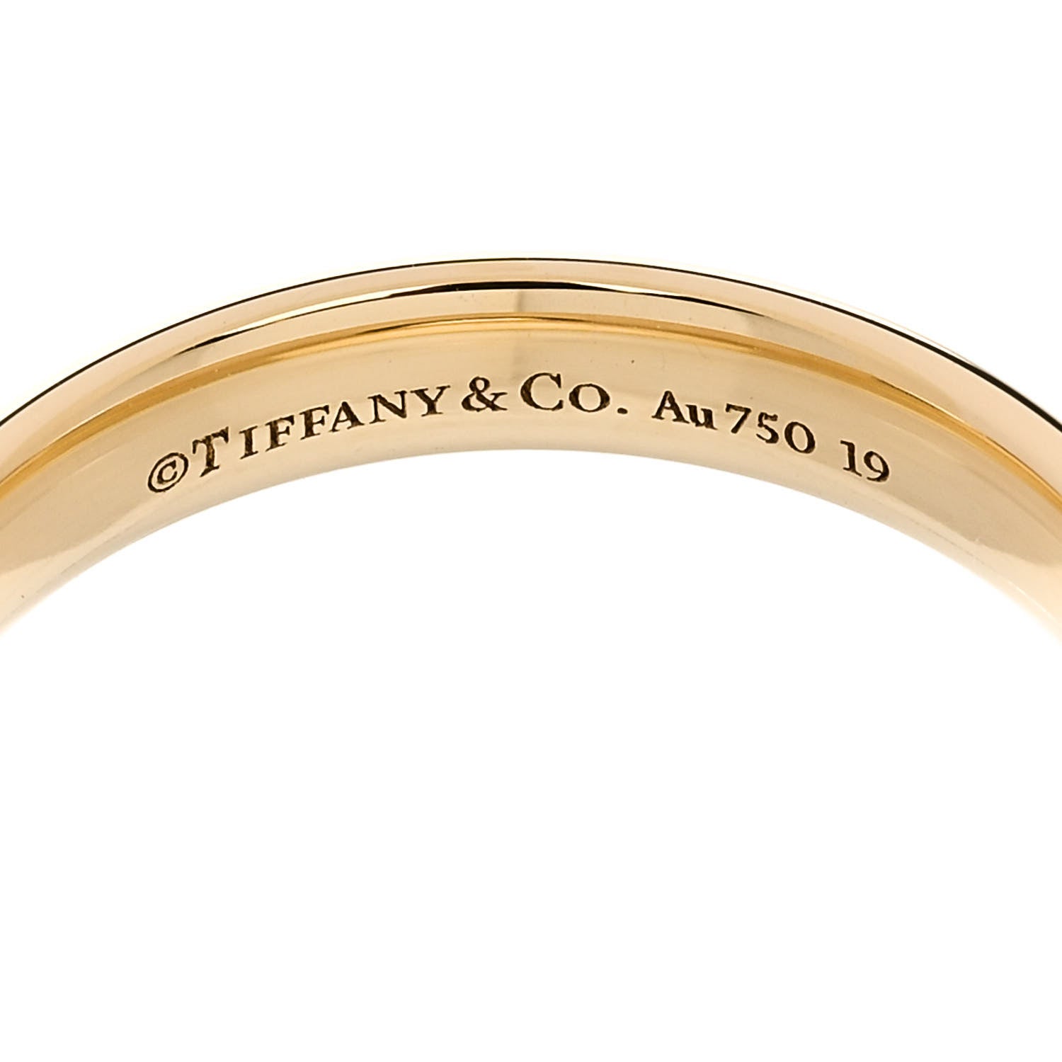 Tiffany 18K Yellow Gold 4mm Forever Wedding Band Ring 61 9.5 4 of 5