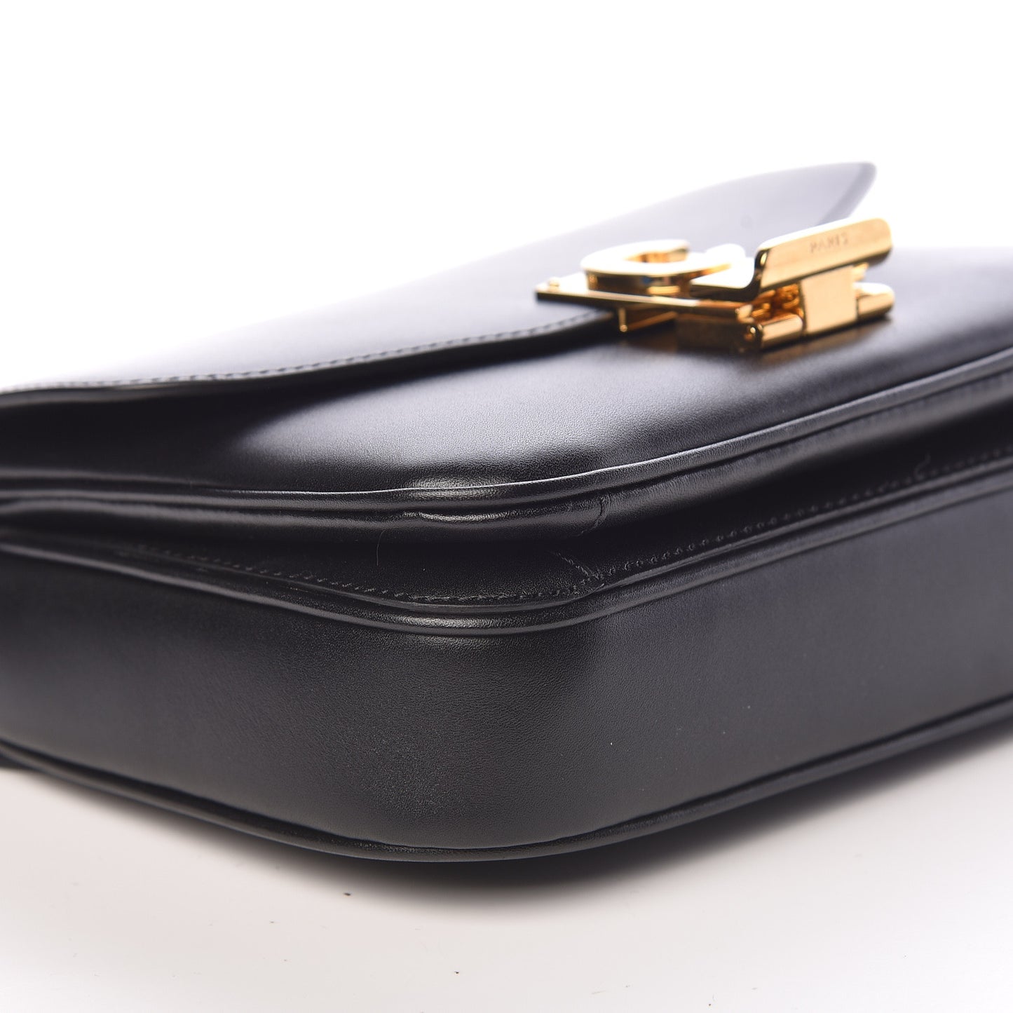 Shiny Calfskin Small C Bag Black