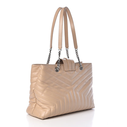 Saint Laurent Calfskin Y Quilted Monogram Large Loulou Shopper Nude Powder 3 of 12