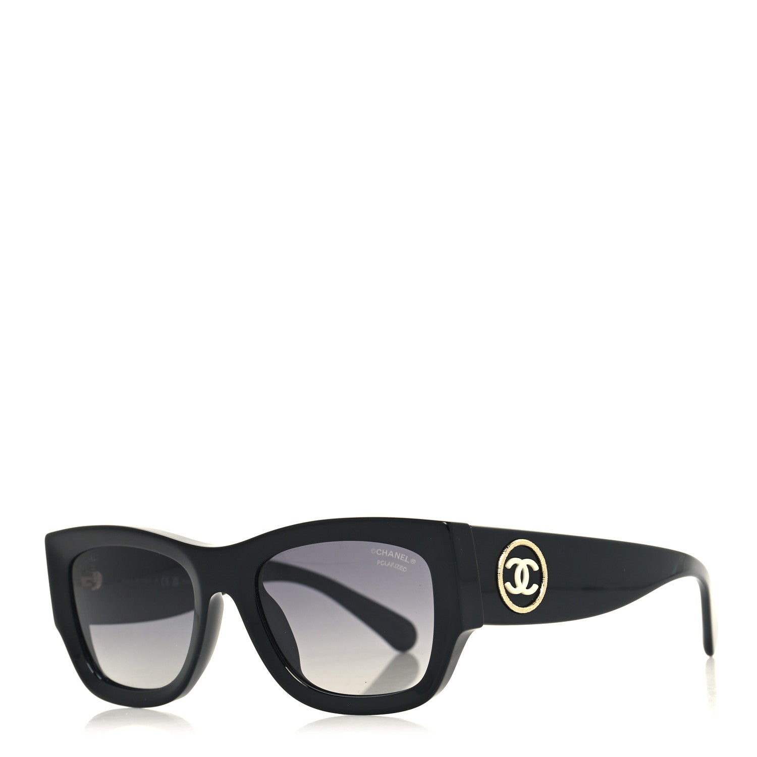 Chanel Acetate Rectangle Sunglasses 5507-A Black 1 of 8