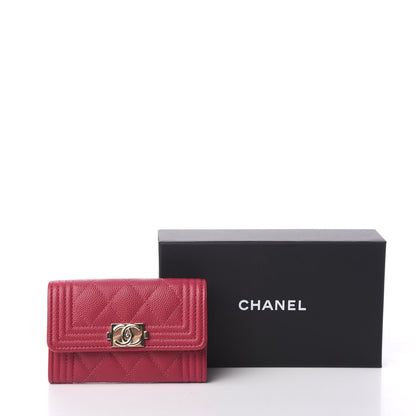 Chanel Caviar Quilted Boy Flap Card Holder Fuchsia 8 of 8