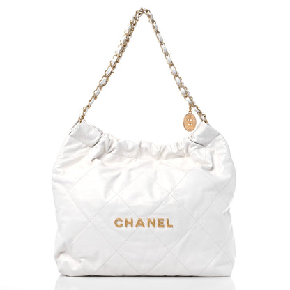 Chanel Shiny Calfskin Quilted Chanel 22 White 3 of 11