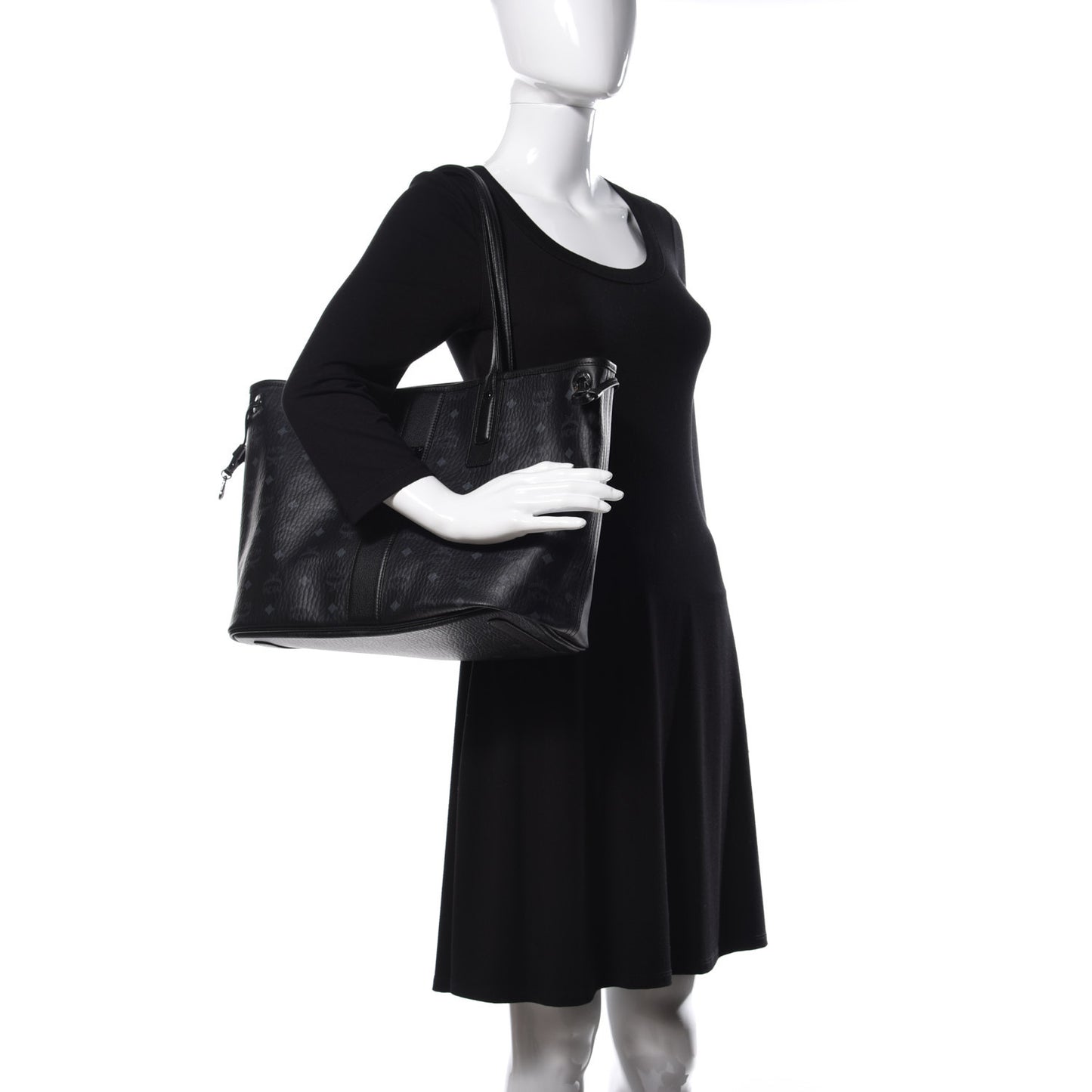 Visetos Medium Liz Reversible Shopper Tote Black