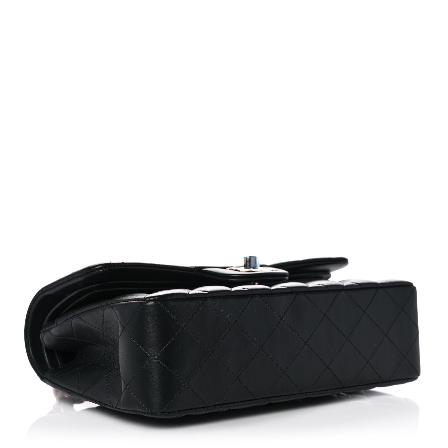 Lambskin Quilted Small Double Flap Black