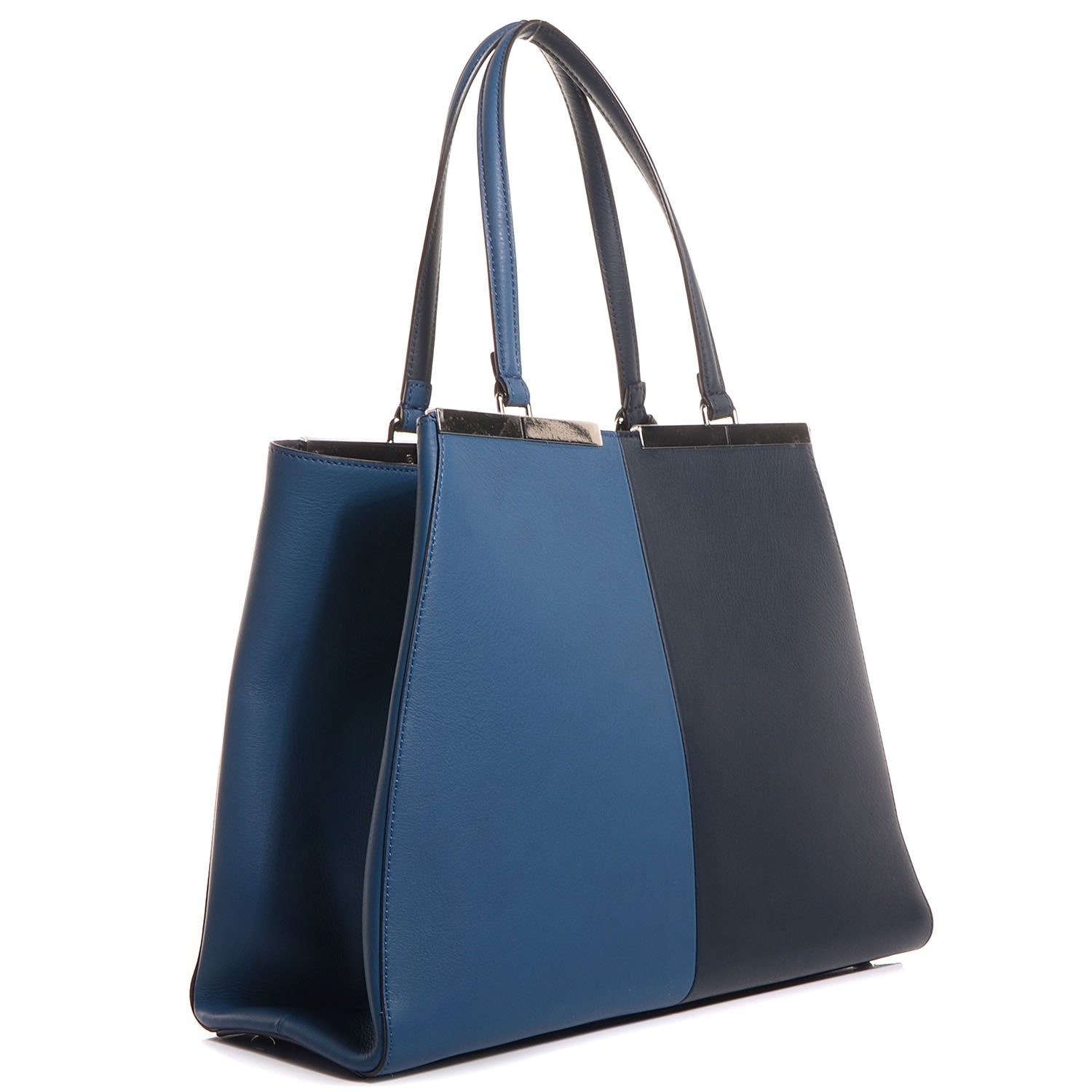 Fendi Vitello Bi-Color Large 3Jours Tote Lavagna Cobalto 3 of 13