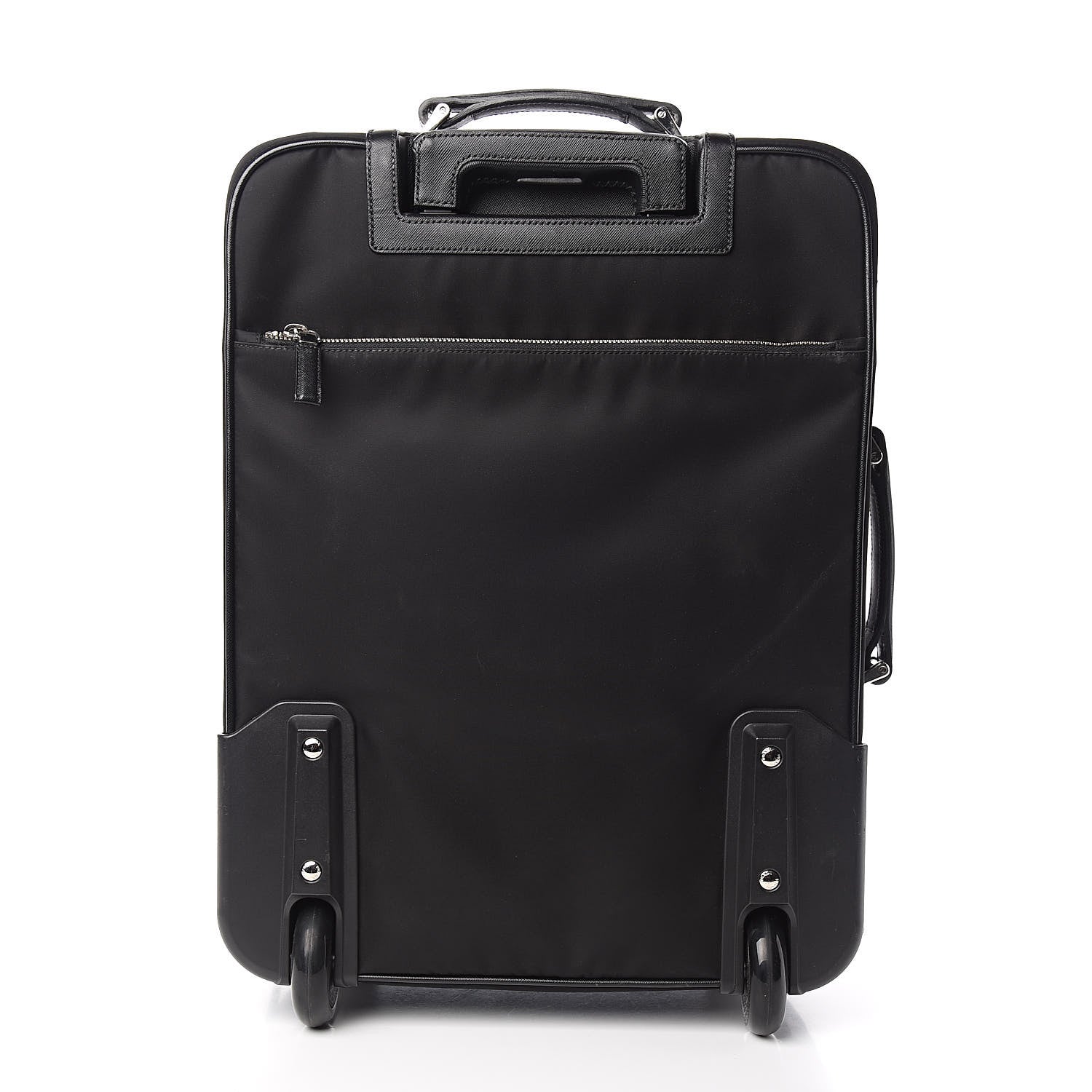 Prada Tessuto Nylon Saffiano Trolley Luggage Black 4 of 11