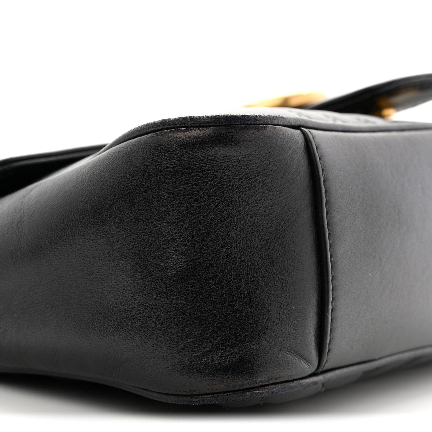 Gucci Calfskin Matelasse Small GG Marmont Shoulder Bag Black 9 of 14