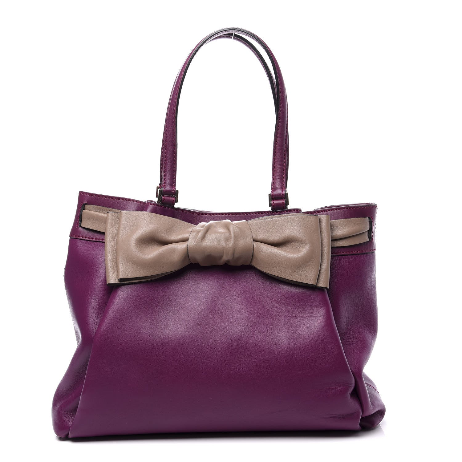 Valentino Garavani Nappa Large Aphrodite Bow Tote Purple Poudre 1 of 11