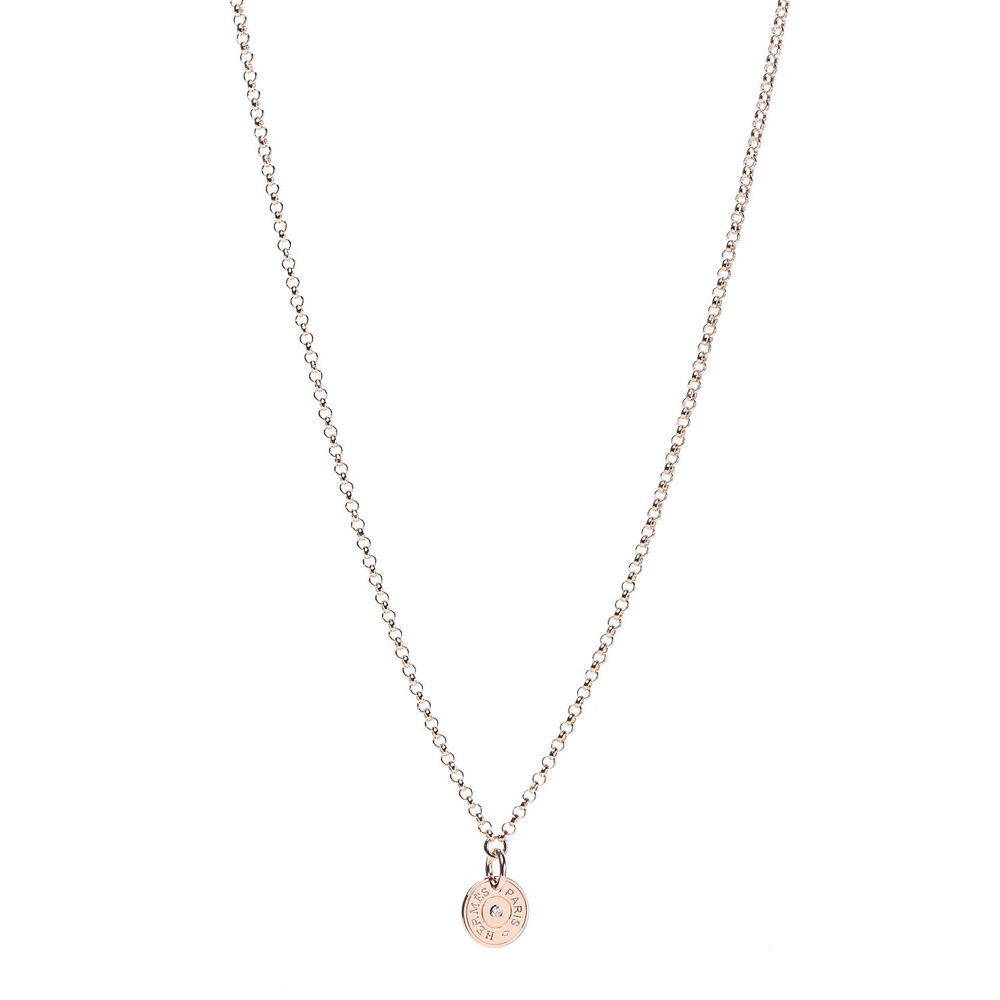 18K Rose Gold Diamond Gambade Clou de Selle Necklace