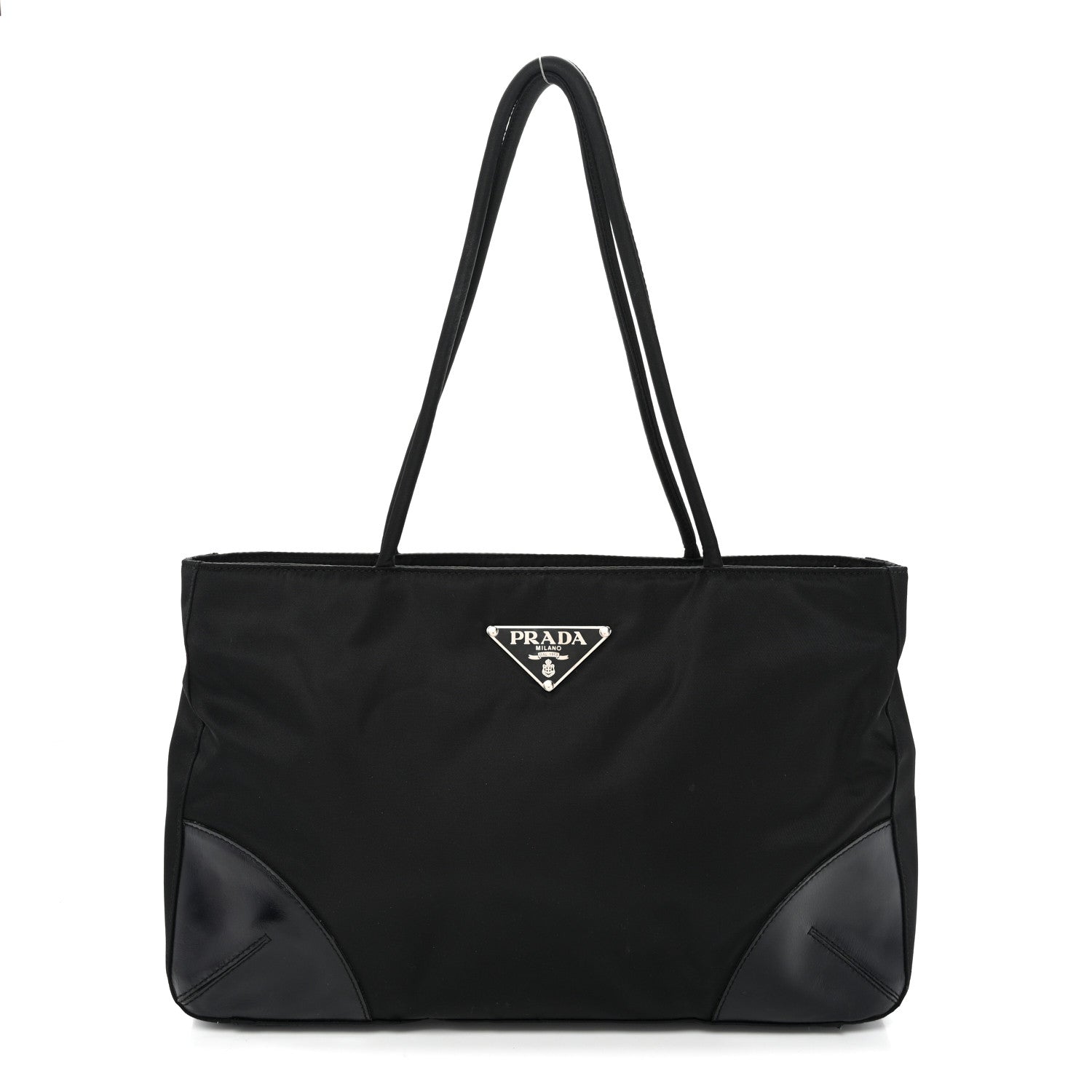 Prada Tessuto Nylon Calfskin Shopping Tote Black 1 of 11
