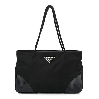 Prada Tessuto Nylon Calfskin Shopping Tote Black 1 of 11