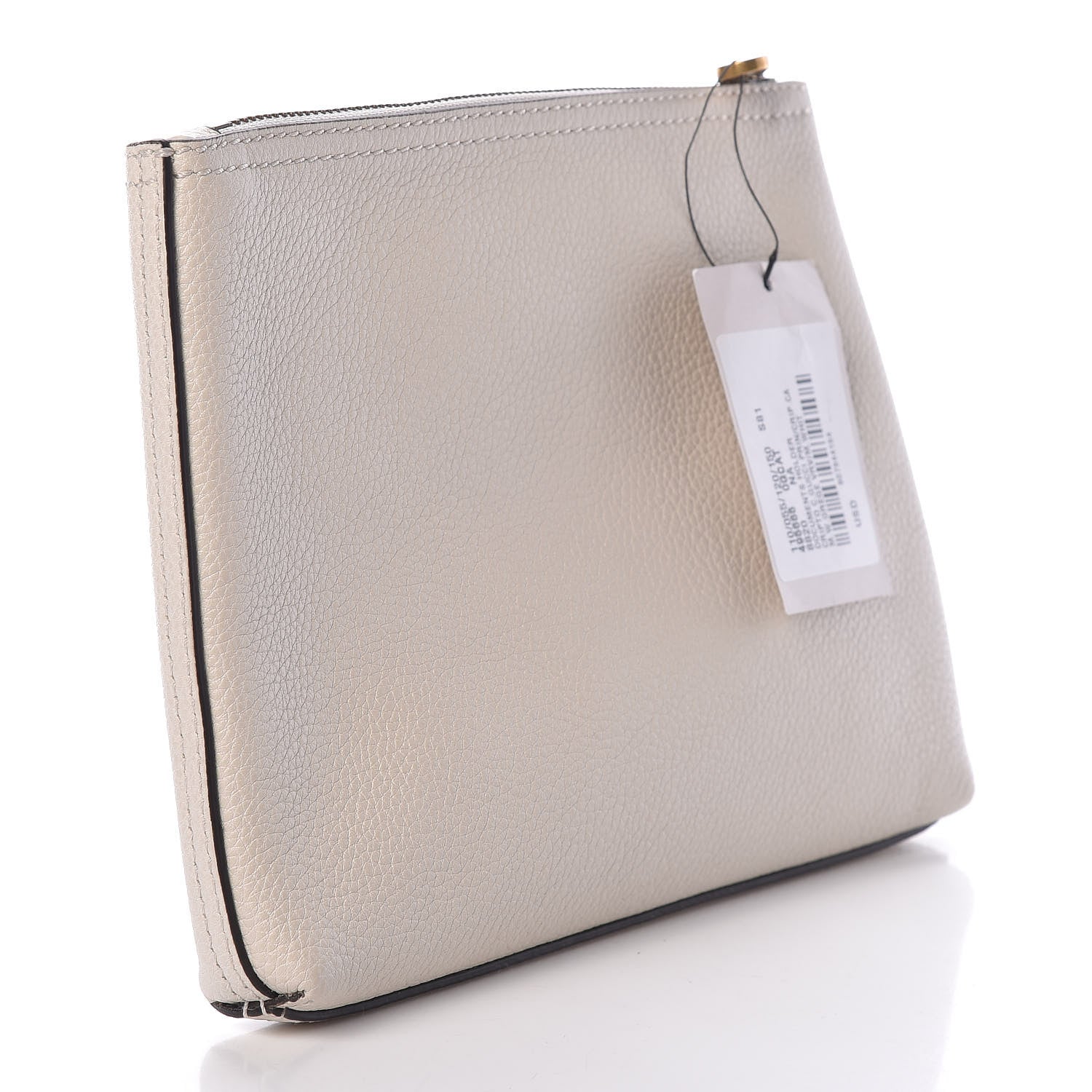 Gucci Pebbled Calfskin Logo Portfolio Clutch White 3 of 9
