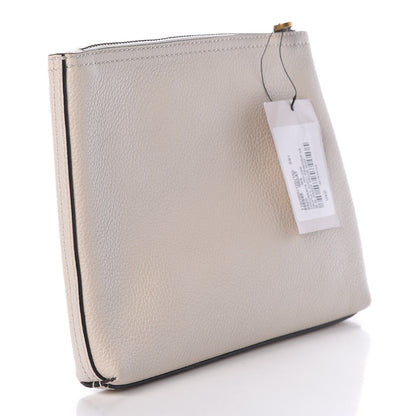 Gucci Pebbled Calfskin Logo Portfolio Clutch White 3 of 9