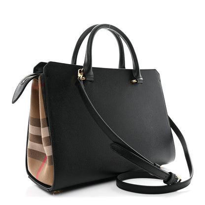 Burberry Calfskin Mega Check Small Banwell Tote Black 3 of 10