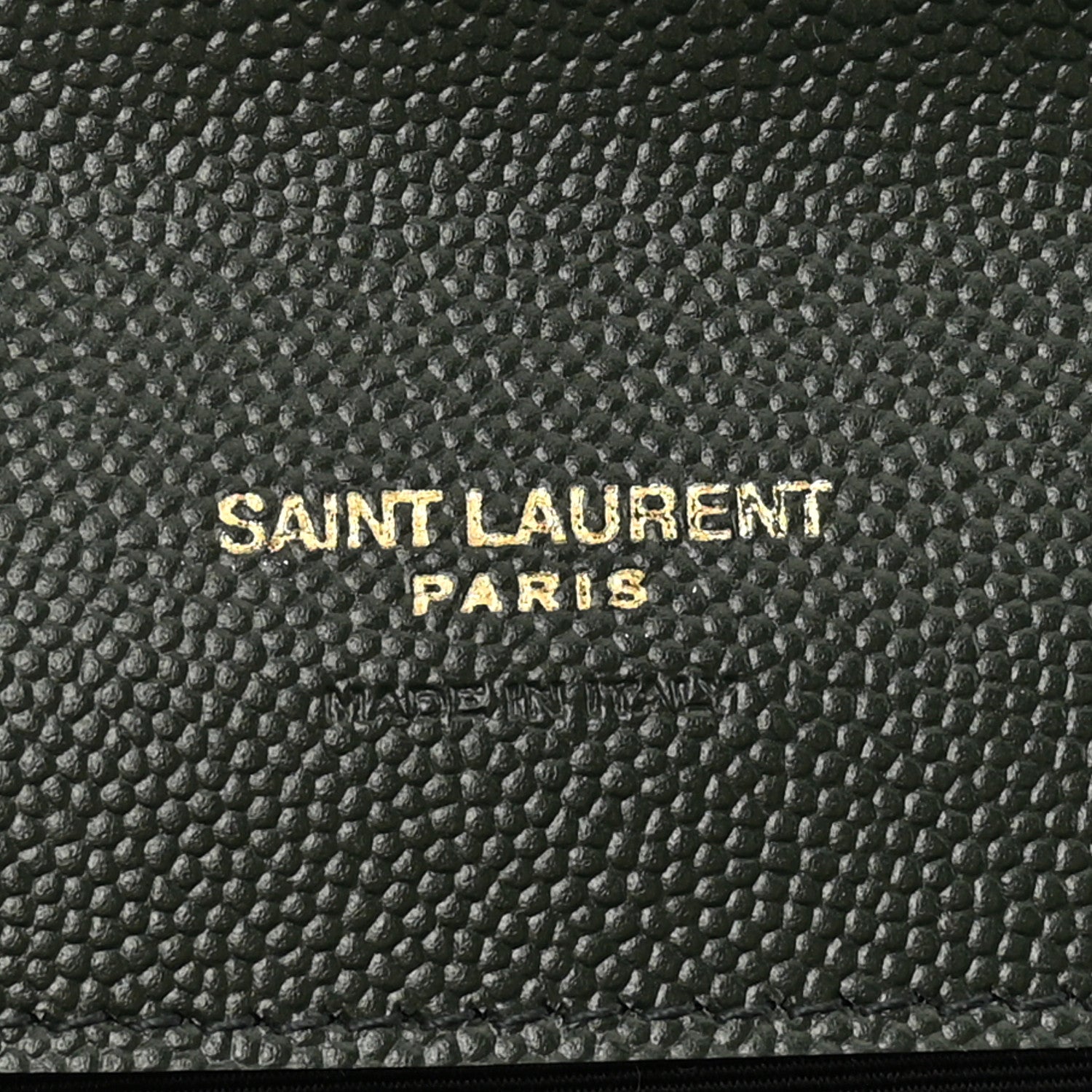 Saint Laurent Grain De Poudre Textured Mixed Matelasse Triquilt Monogram Clutch Vert Fonce 6 of 11