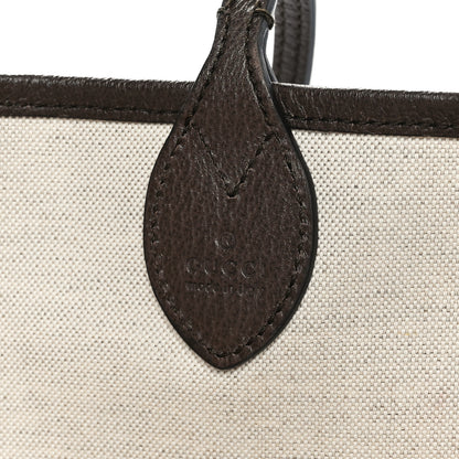 Gucci GG Supreme Monogram Textured Dollar Calfskin Web Large Ophidia Tote Beige Ebony New Acero 9 of 13