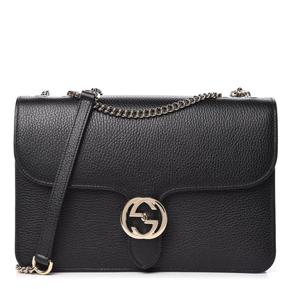 Gucci Dollar Calfskin Interlocking G Shoulder Bag Black 1 of 10