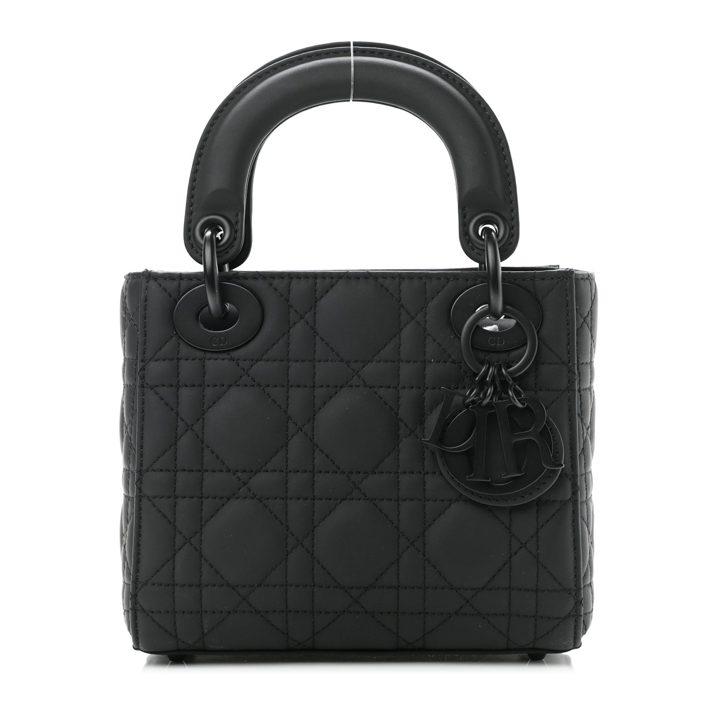 Ultra Matte Calfskin Cannage Mini Lady Dior Black