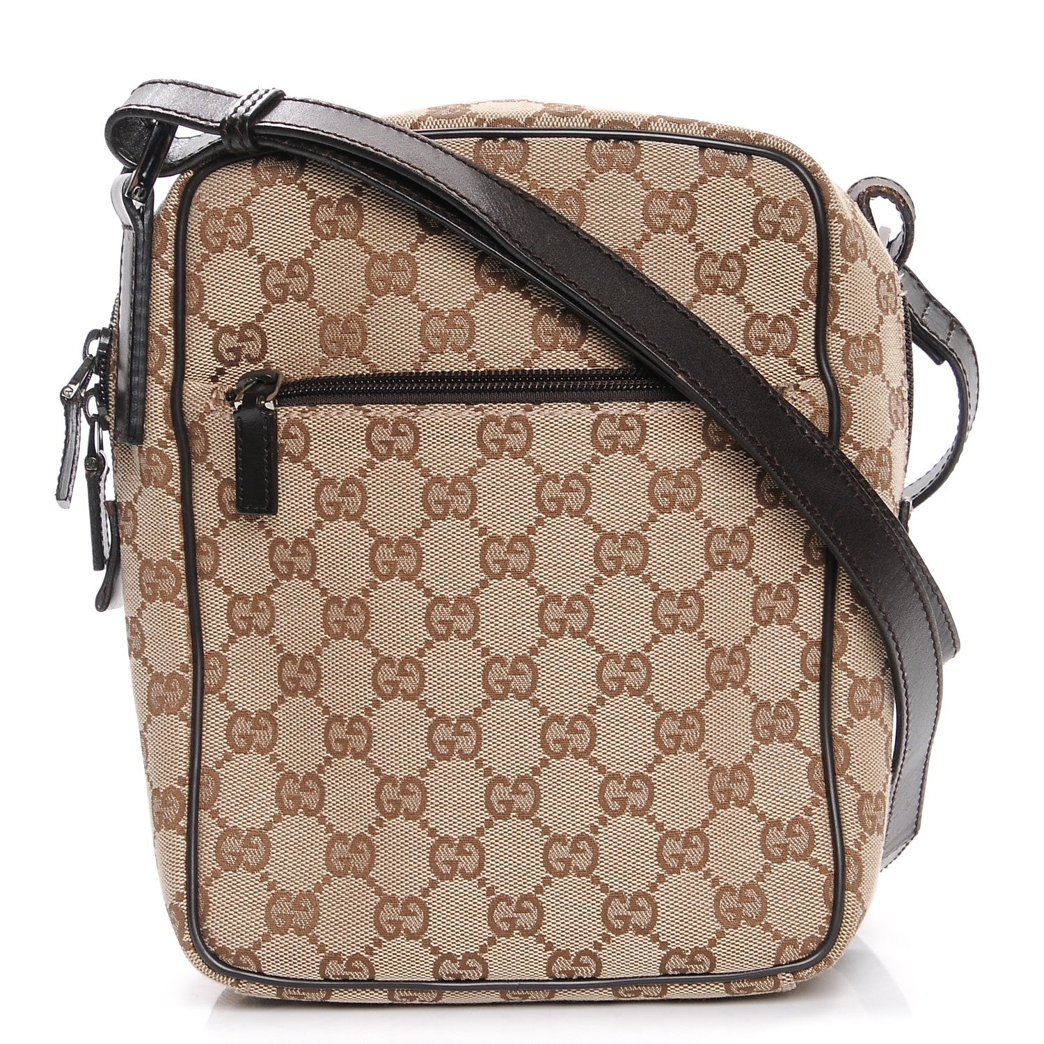 Gucci Monogram GG Flight Small Crossbody Bag Brown 1 of 7