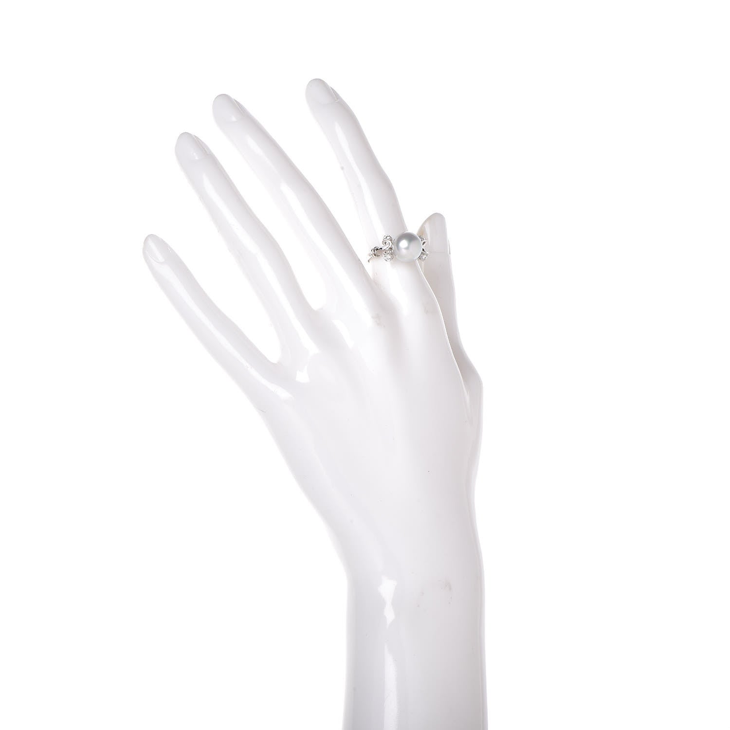 Mikimoto Platinum Diamond Akoya Pearl Ring 49 5 2 of 5