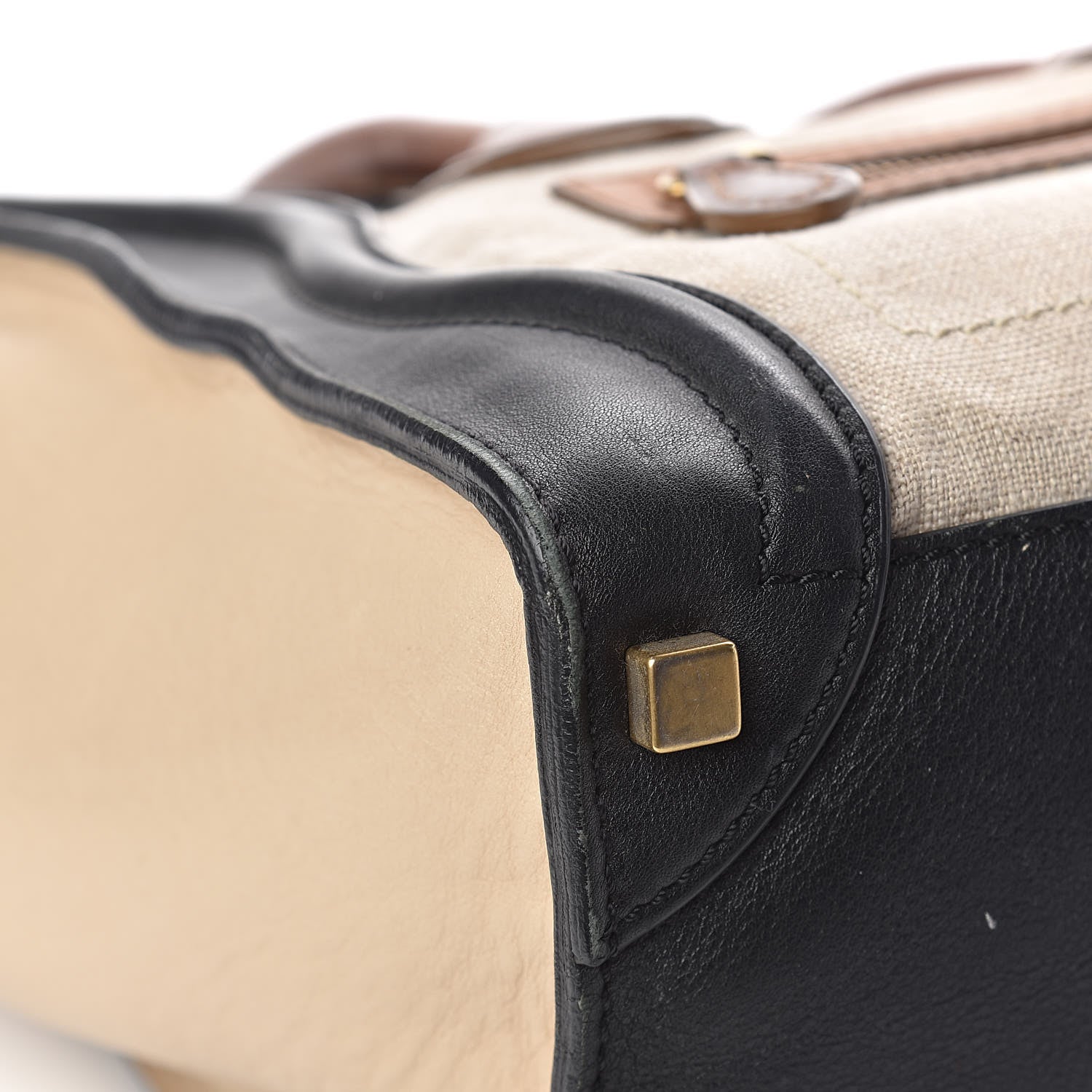 Celine Calfskin Linen Micro Tri-Color Luggage Beige 21 of 24