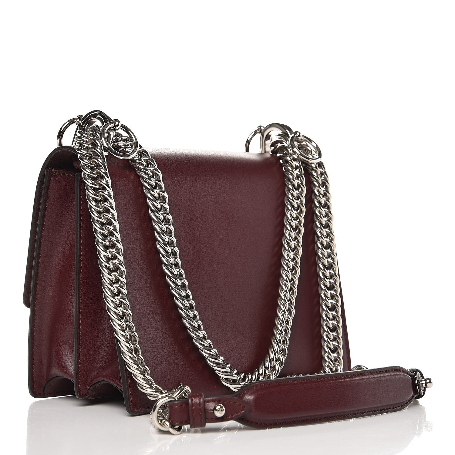 Fendi Vitello Liberty Studded Small Kan I Shoulder Bag Bordeaux Multicolor 3 of 7