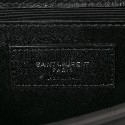 Saint Laurent Calfskin Crocodile Embossed Small Classic Monogram Kate Tassel Satchel Black 8 of 8