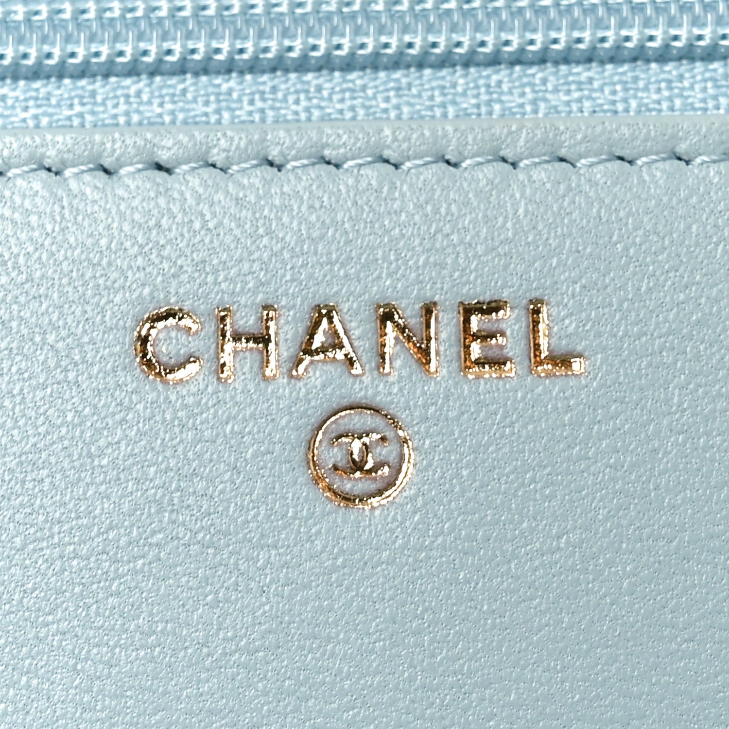 Chanel Lambskin Quilted Trendy CC Wallet On Chain WOC Light Blue 5 of 11