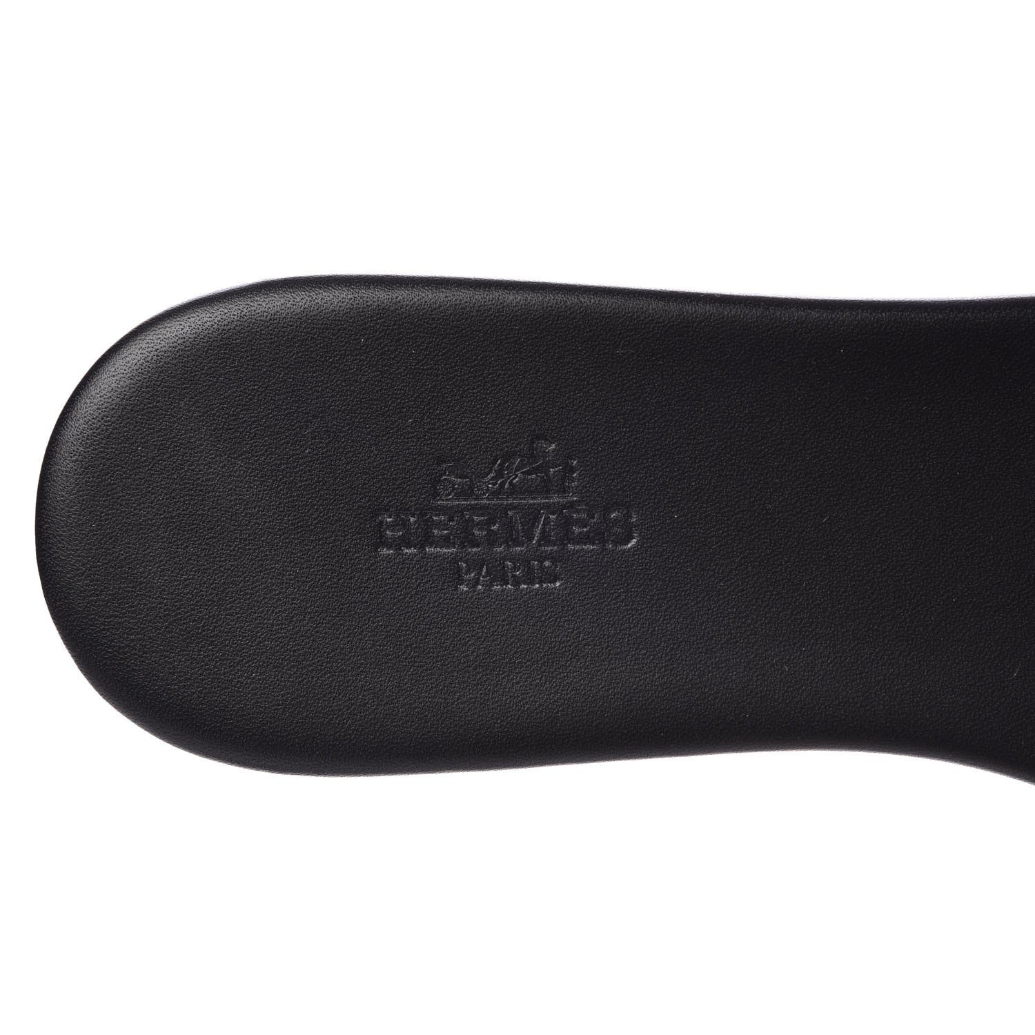 Hermes Calfskin Raw Edge Lisboa Sandals 37 Black 5 of 9