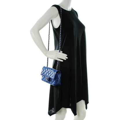 Chanel Patent Quilted Mini Rectangular Flap Blue 2 of 8