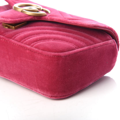 Gucci Velvet Matelasse Mini GG Marmont Shoulder Bag Light Raspberry Rose 9 of 9
