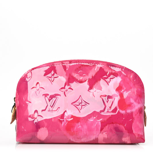 Vernis Ikat Cosmetic Pouch Rose Indien