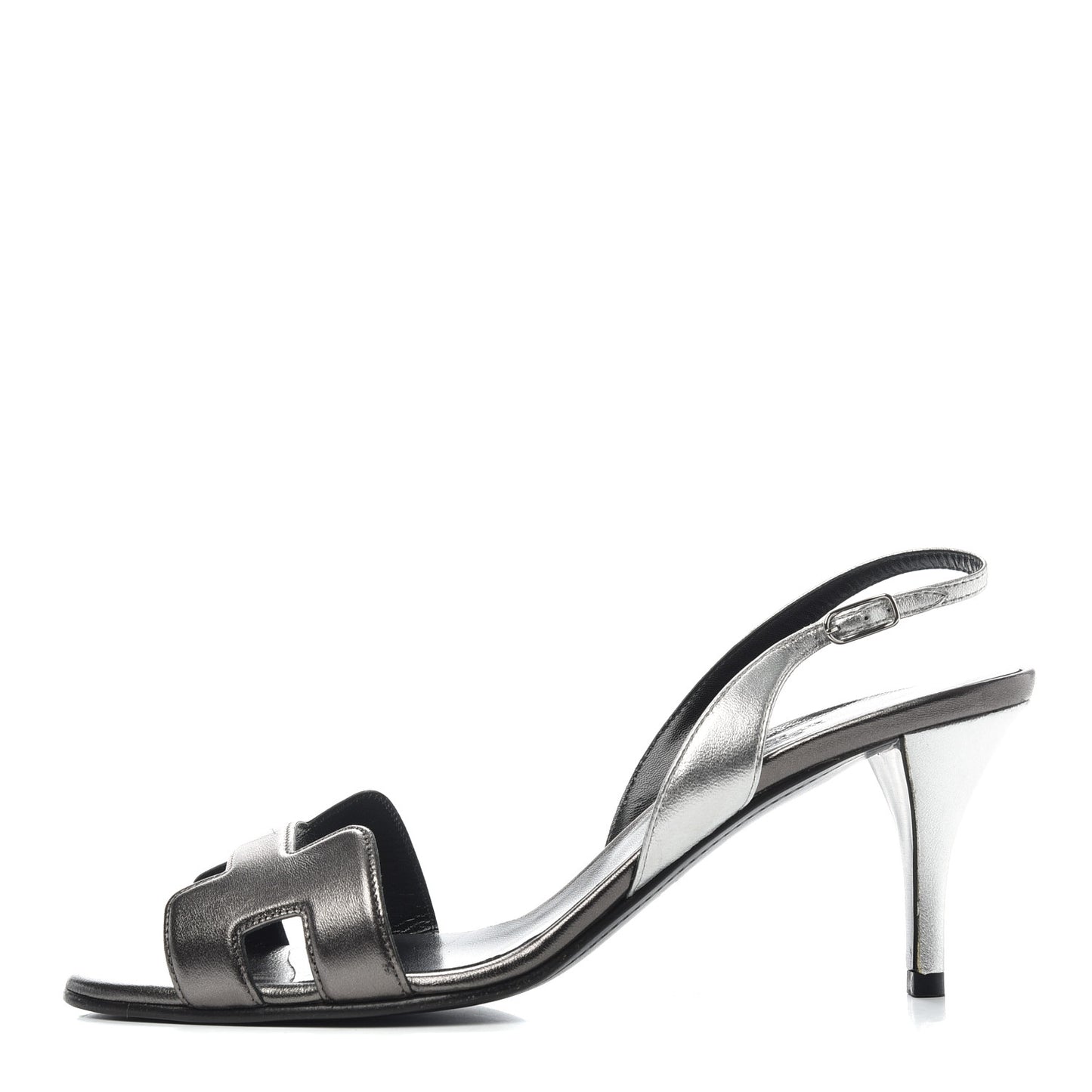 Metallic Nappa Night 70 Slingback Sandals 39.5 Canon De Fusil Argent