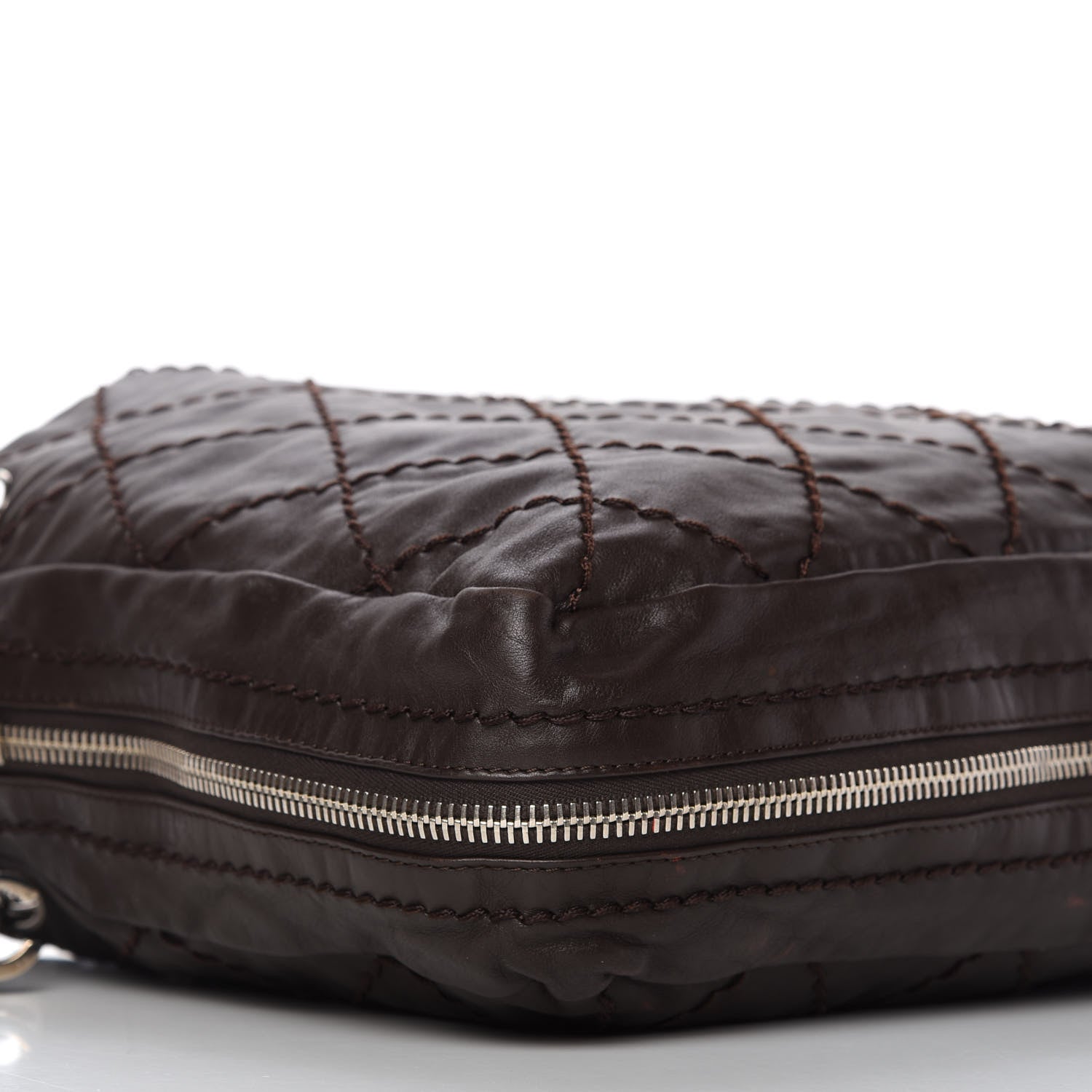 Chanel Calfskin Stitched Expandable Tote Brown 6 of 11