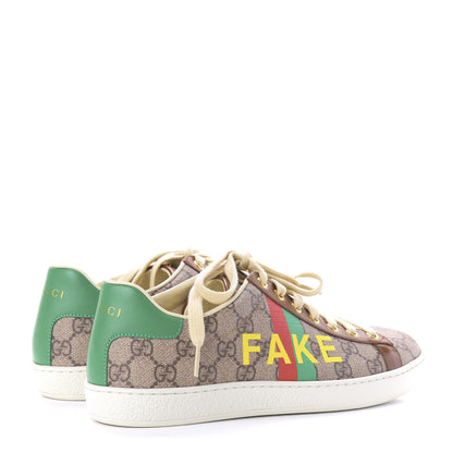 Gucci GG Supreme Monogram Fake/Not Womens Ace Sneakers 39 Beige New Shamarock Brown Sugar 4 of 10