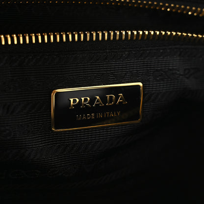 Prada Glossy Calfskin Triangle Large Bonnie Shoulder Bag Black 5 of 9