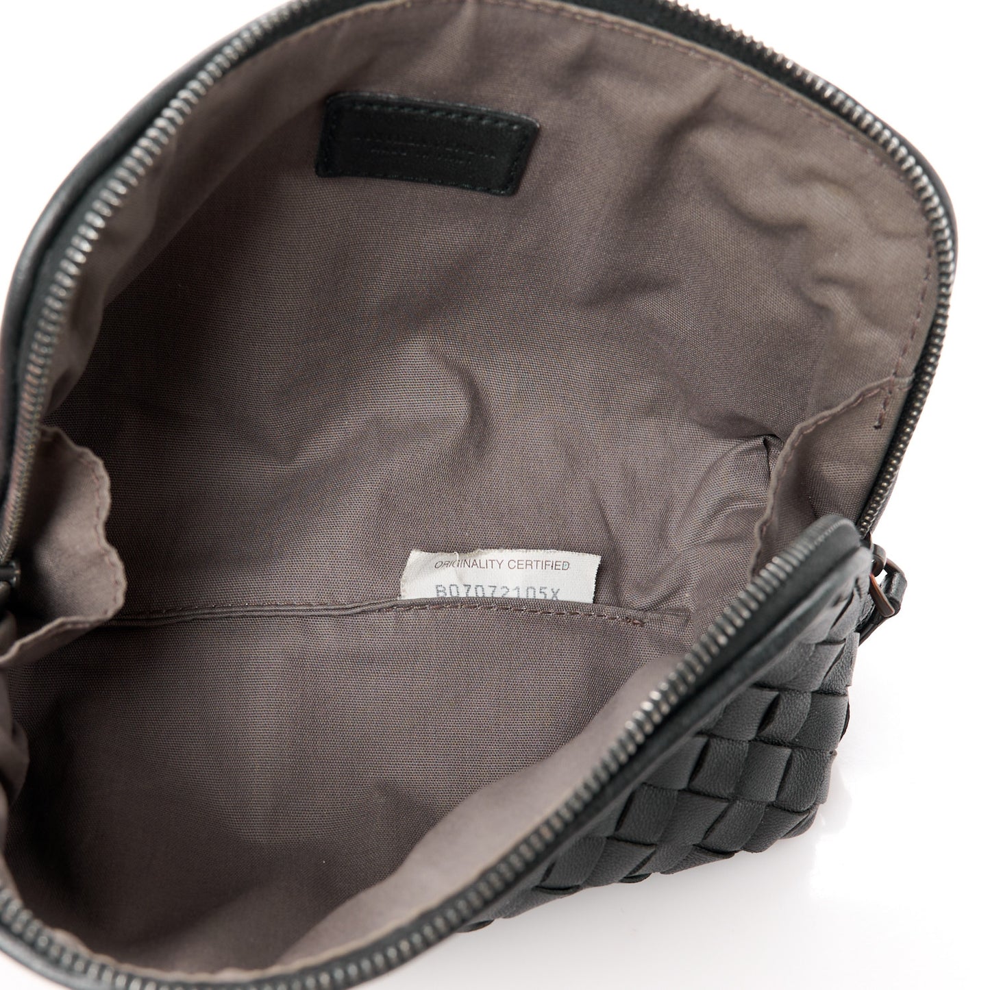 Nappa Intrecciato Small Cosmetic Pouch Black
