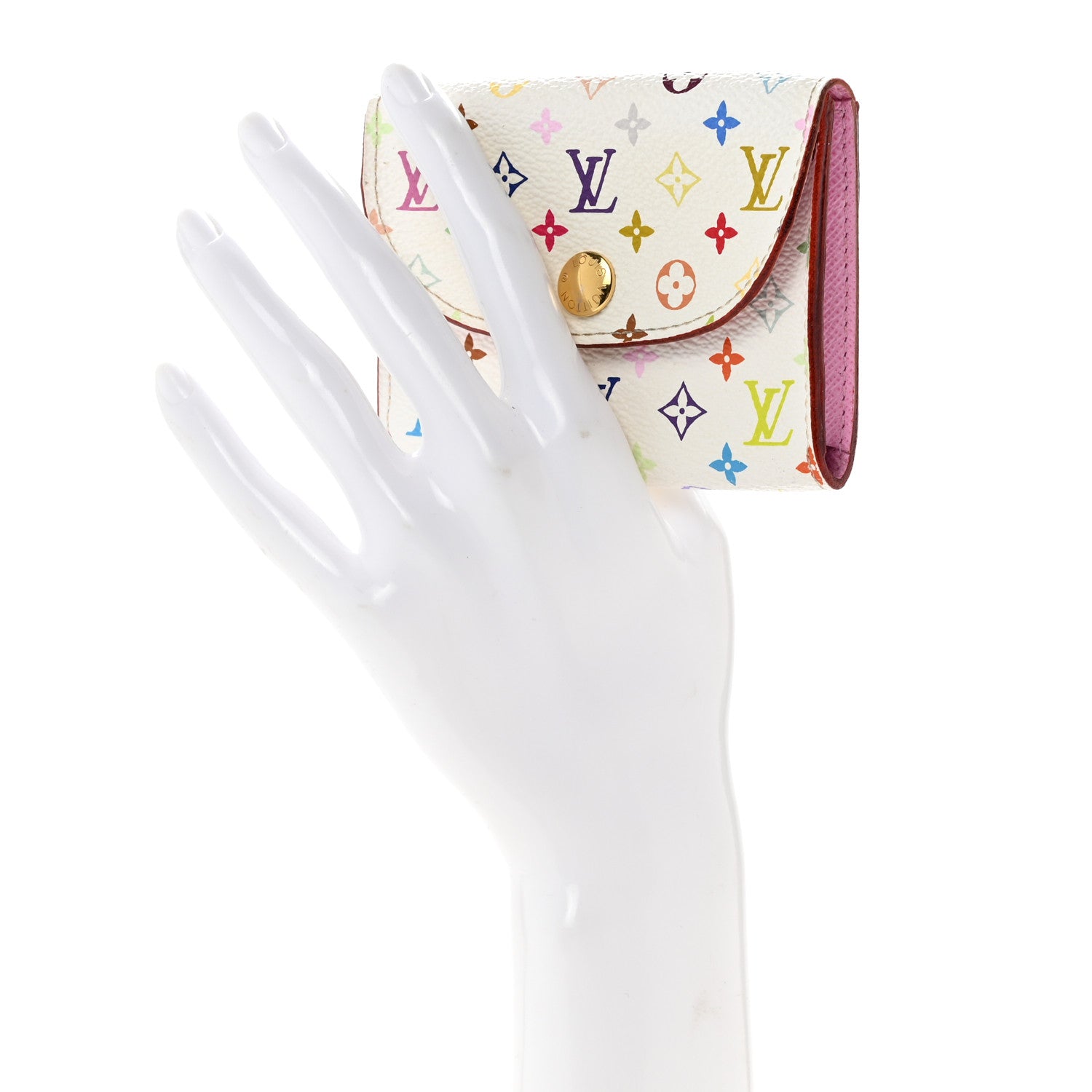Louis Vuitton Monogram Multicolor Business Card Holder White Litchi 3 of 18
