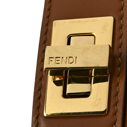 Fendi Vitello King Luxor Shiny Nappa Medium Peekaboo I SEE U East West Satchel Brandy Light Rose 17 of 20