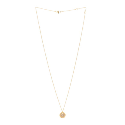 David Yurman 18K Yellow Gold Diamond Initial M Charm Necklace 3 of 4
