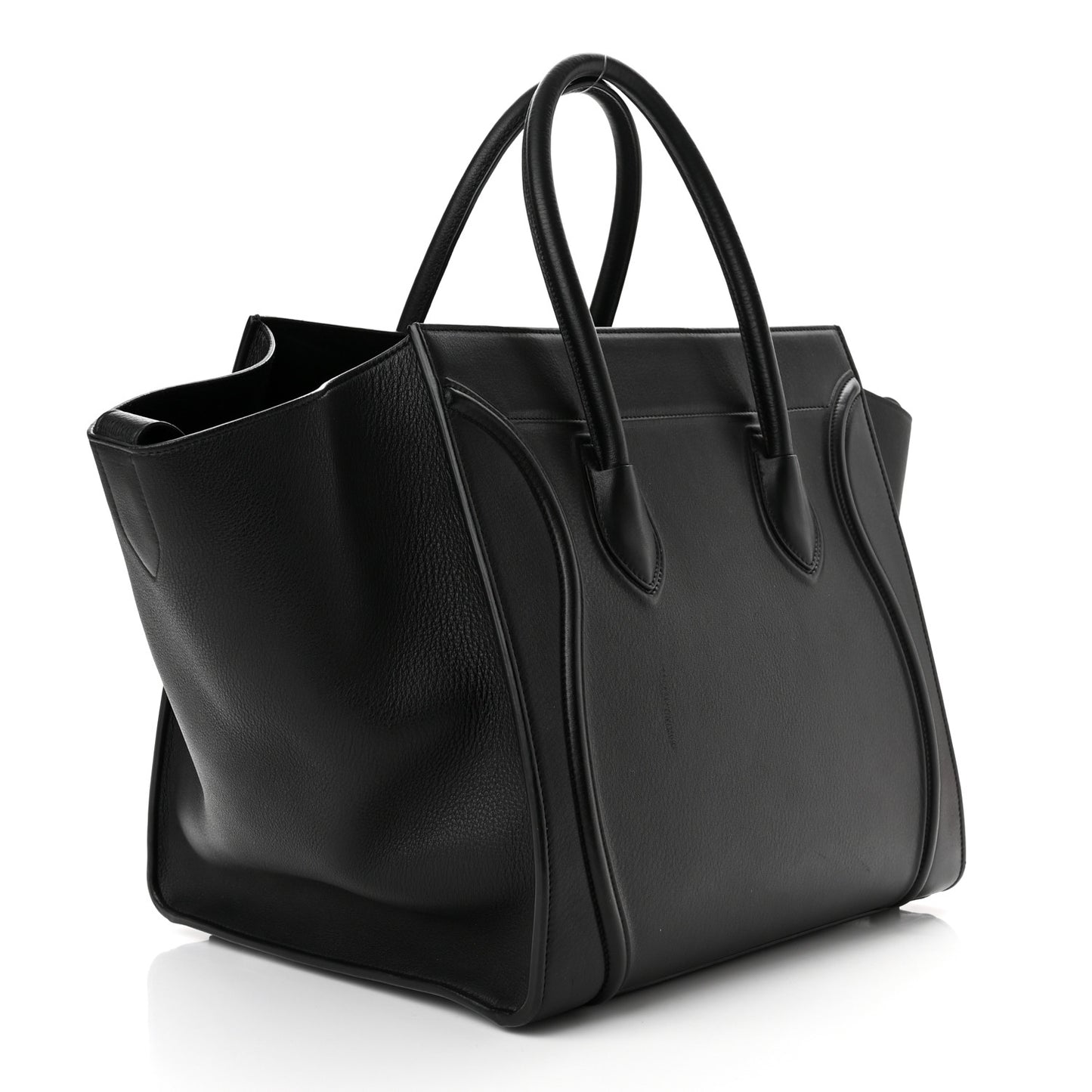 Grained Calfskin Medium Phantom Luggage Black