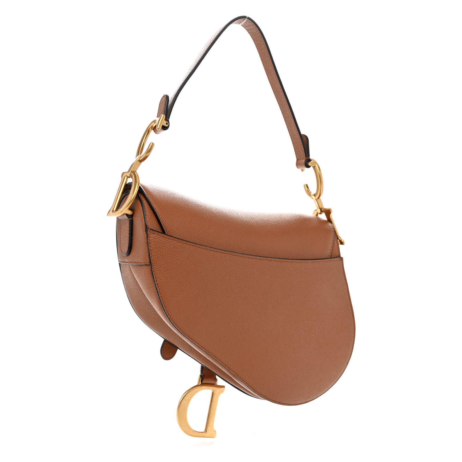 Christian Dior Grained Calfskin Saddle Bag Camello 3 of 9