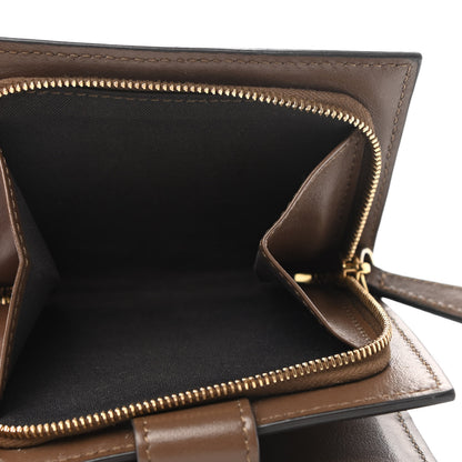 Fendi Vitello Soft F is Fendi Bi-Color FF 1974 Embossed Compact Wallet Maya Black 6 of 9