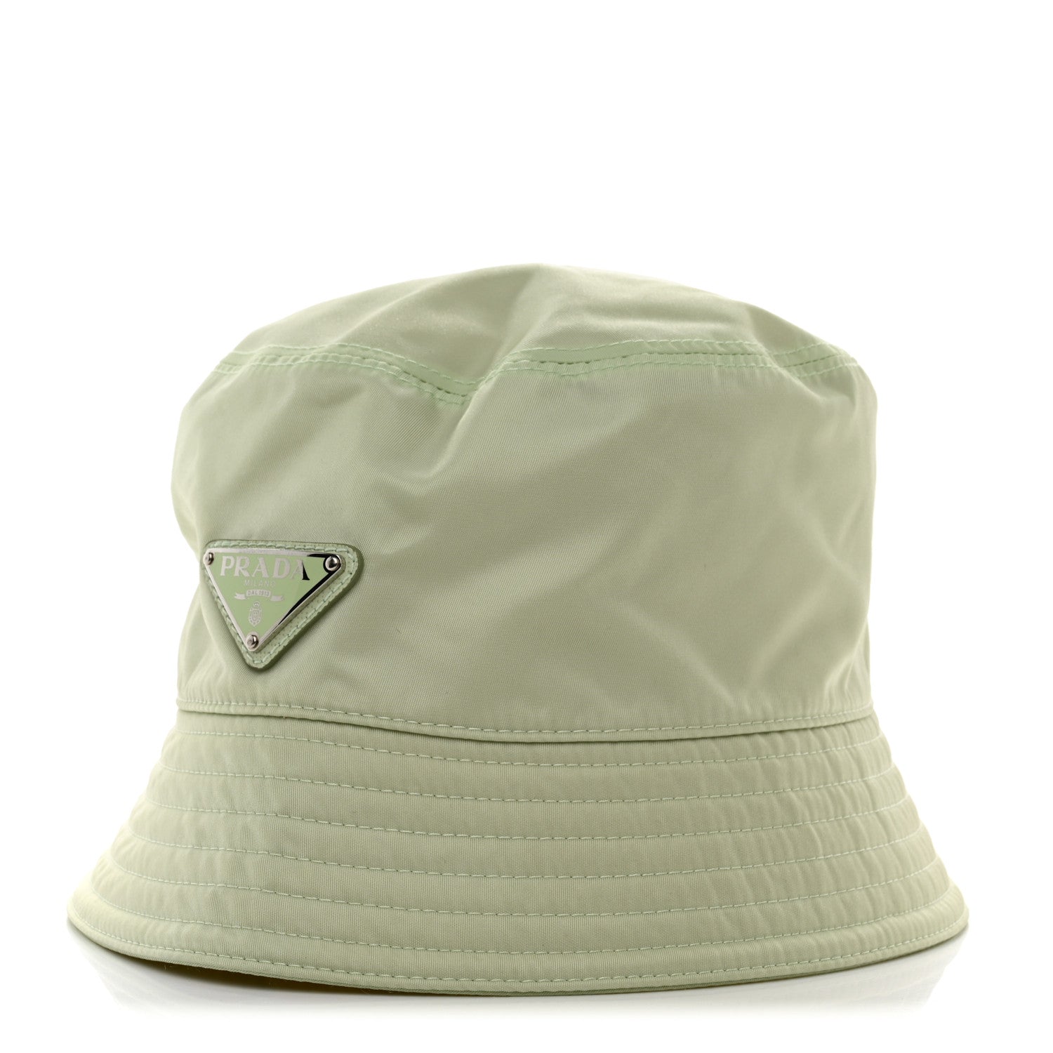 Prada Re-Nylon Metal Triangle Logo Womens Bucket Hat L Acqua 1 of 8