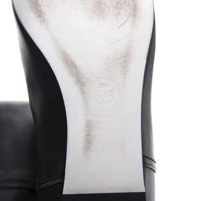 Chanel Lambskin Beaded CC Boots 37.5 Black 7 of 7