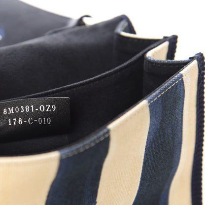 Fendi Canvas Calfskin Striped Bow Small Kan I Shoulder Bag Blueberry 14 of 16