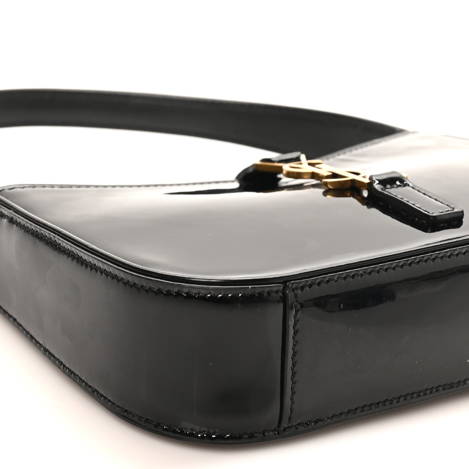 Saint Laurent Patent Calfskin Le 5 A 7 Mini Hobo Black 9 of 10