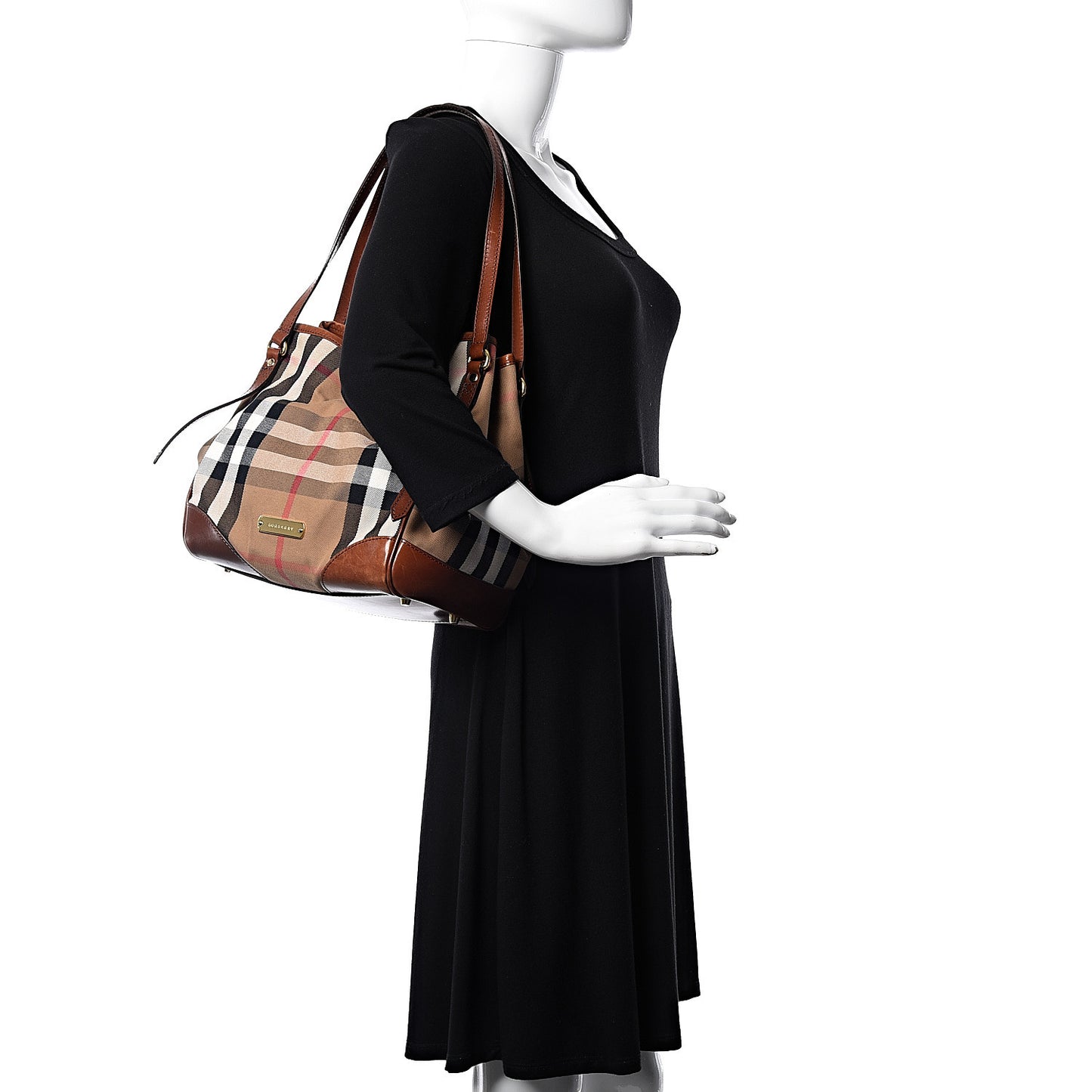 House Check Small Canterbury Tote Dark Tan